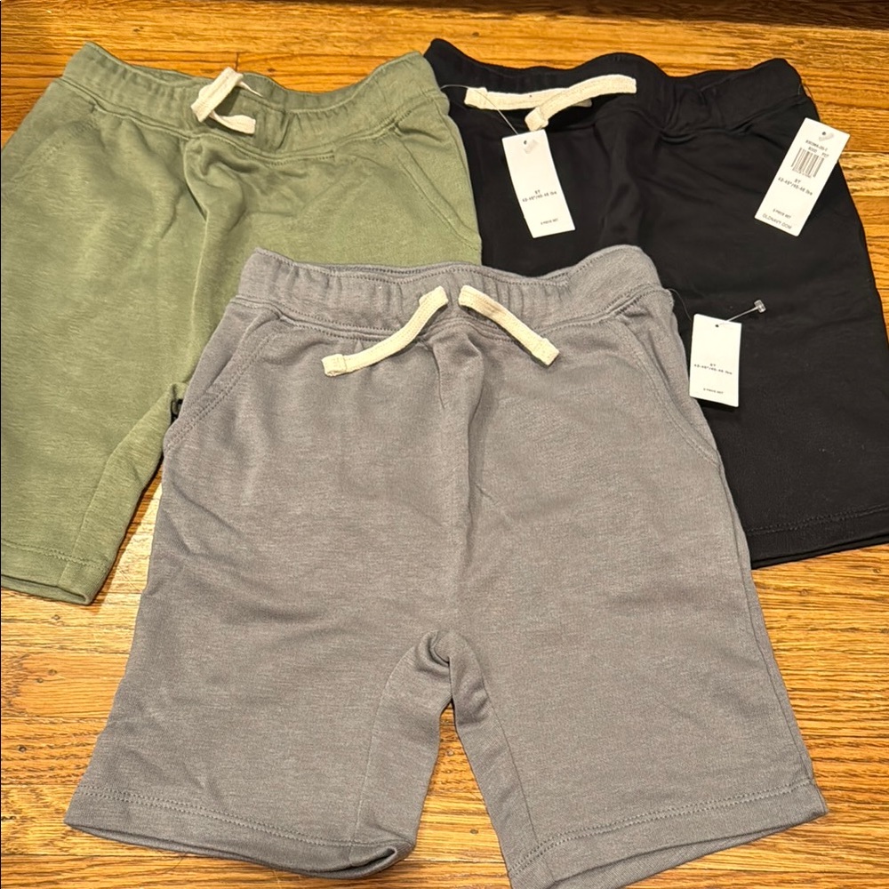 Old Navy Set of Three Casual Shorts in Green, Black, and Gray
